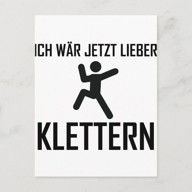 Postal ich wär jetzt lieber klettern (Anverso)
