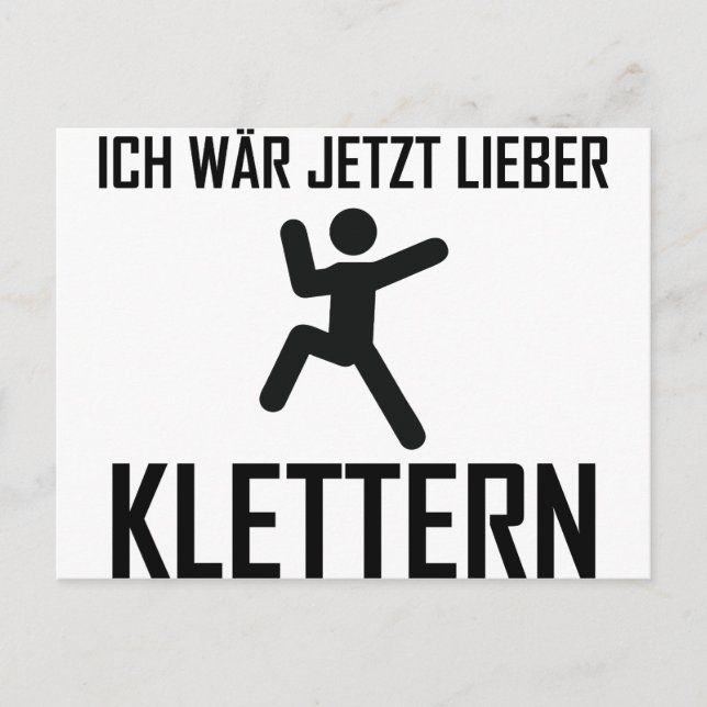 Postal ich wär jetzt lieber klettern (Anverso)