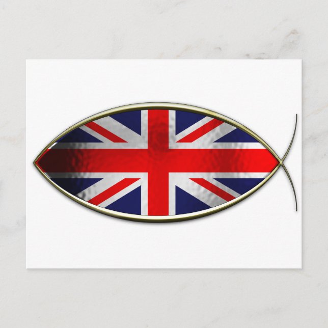 Postal Ichthus - Bandera Británica (Anverso)