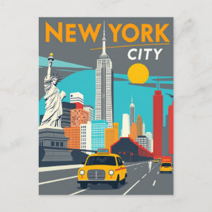 Postal Icónico cangrejo amarillo de Nueva York