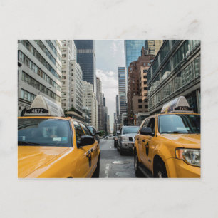 Postal Icónico taxis amarillos de Nueva York