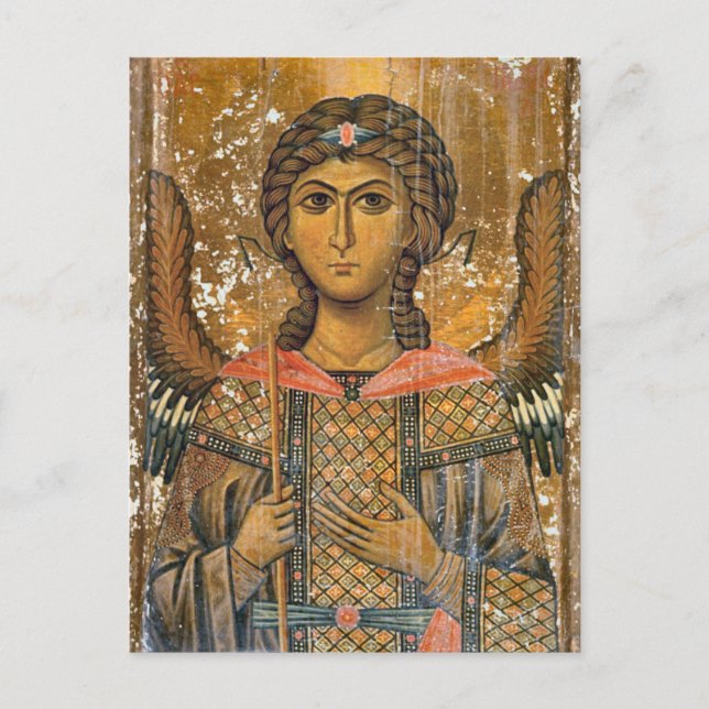 Postal Ícono Ángel del icono cristiano ortodoxo de Sinaí (Anverso)