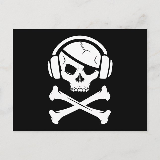 Postal Icono contra la piratería de la música Pirata (Anverso)