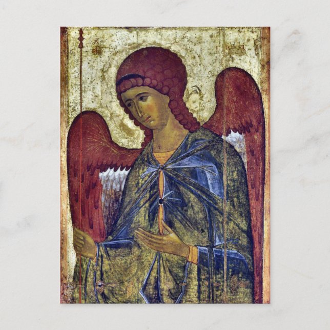 Postal Ícono cristiano ortodoxo de Archangel Gabriel (Anverso)