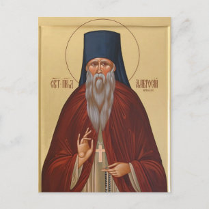 Postal Icono cristiano ortodoxo de San Ambrosio de Optina
