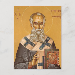 Postal Icono cristiano ortodoxo de San Gregorio el Teólog