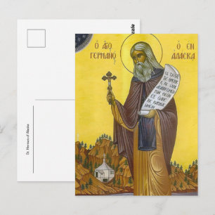 Postal Icono cristiano ortodoxo de San Herman de Alaska