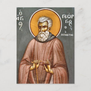 Postal Icono cristiano ortodoxo de San Jorge el Chozebita