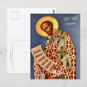Postal Icono cristiano ortodoxo de San Juan Crisóstomo