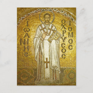 Postal Icono cristiano ortodoxo de San Juan de Grisóstomo