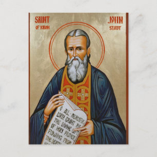 Postal Icono cristiano ortodoxo de San Juan de Kronstadt