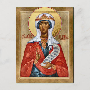 Postal Ícono Cristiano Ortodoxo de San Ludmila