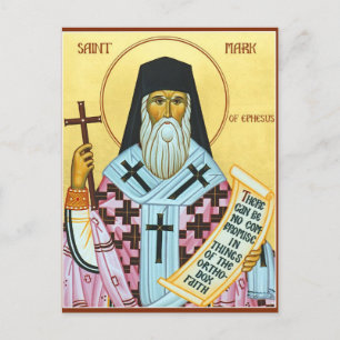 Postal Icono cristiano ortodoxo de San Marcos de Éfeso