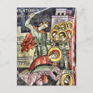 Postal Ícono cristiano ortodoxo de San Neonilla Martyr