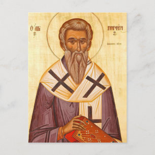 Postal Icono cristiano ortodoxo de San Porfirio de Gaza