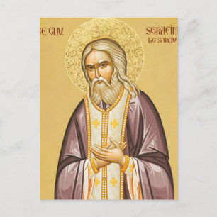 Postal Icono cristiano ortodoxo de San Serafín de Sarov