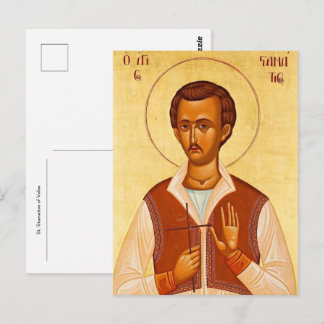 Postal Icono cristiano ortodoxo de San Stamatios de Volos