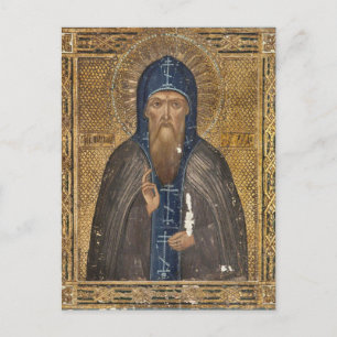 Postal Icono cristiano ortodoxo de San Tijón de Zadonsk