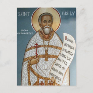 Postal Ícono cristiano ortodoxo de San Vasily Martysz