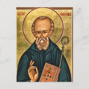 Postal Icono cristiano ortodoxo de Santa Columba de Iona