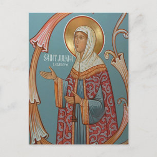 Postal Icono cristiano ortodoxo de Santa Juliana de Lazar