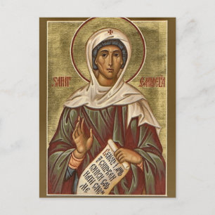 Postal Icono cristiano ortodoxo de Sta. Emilia