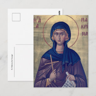 Postal Icono cristiano ortodoxo de Sta. Macrina la Joven