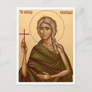 Postal Icono cristiano ortodoxo de Sta. María de Egipto