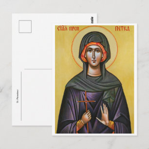 Postal Icono cristiano ortodoxo de Sta. Paraskevi