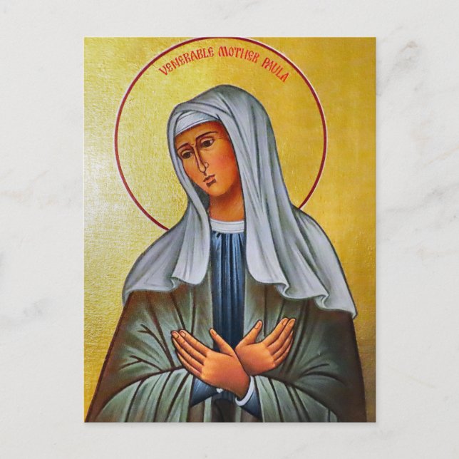 Postal Icono cristiano ortodoxo de Sta. Paula de Roma     (Anverso)