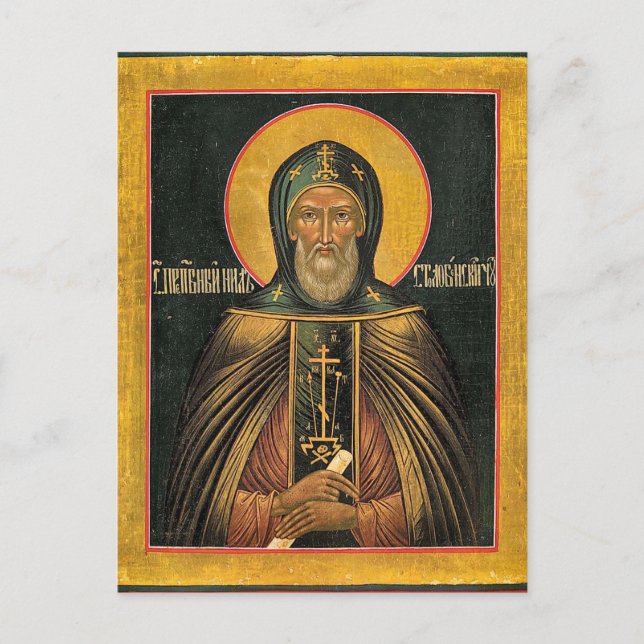 Postal Ícono cristiano ortodoxo de Stolbensk (Anverso)