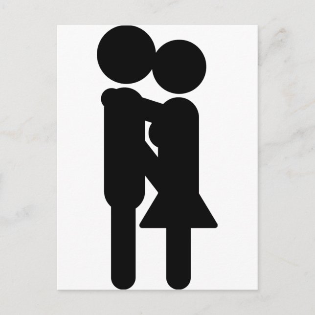 Postal icono de amor de besos negros (Anverso)