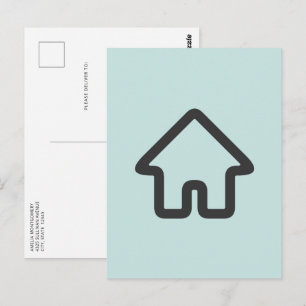 Postal Icono de arquitectura de bienes raíces casa