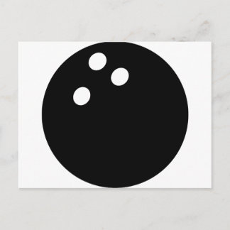 Postal icono de bola de bolos negros