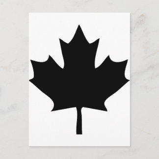 Postal icono de canadá maple leaf negro