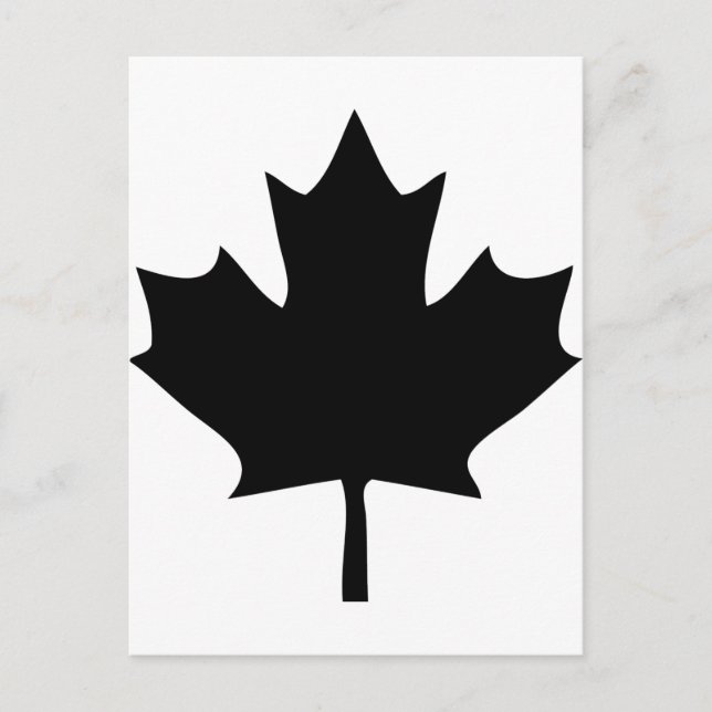 Postal icono de canadá maple leaf negro (Anverso)