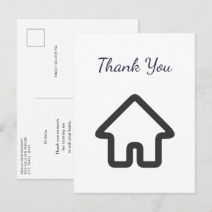 Postal Icono de casa de bienes raíces Gracias al vendedor