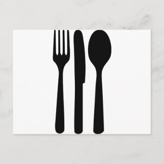 Postal icono de cuchara de cuchillo de horquilla