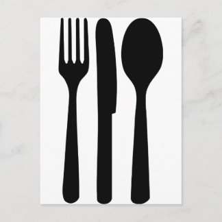 Postal icono de cuchara de cuchillo de horquilla