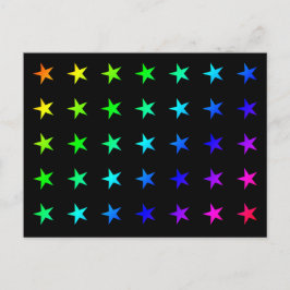 Postal Icono de forma de las estrellas multicolores del a