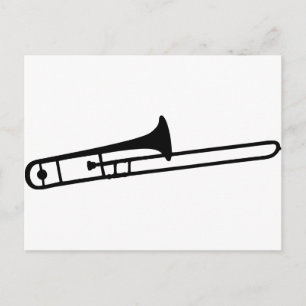 Postal icono de instrumento trombónico negro