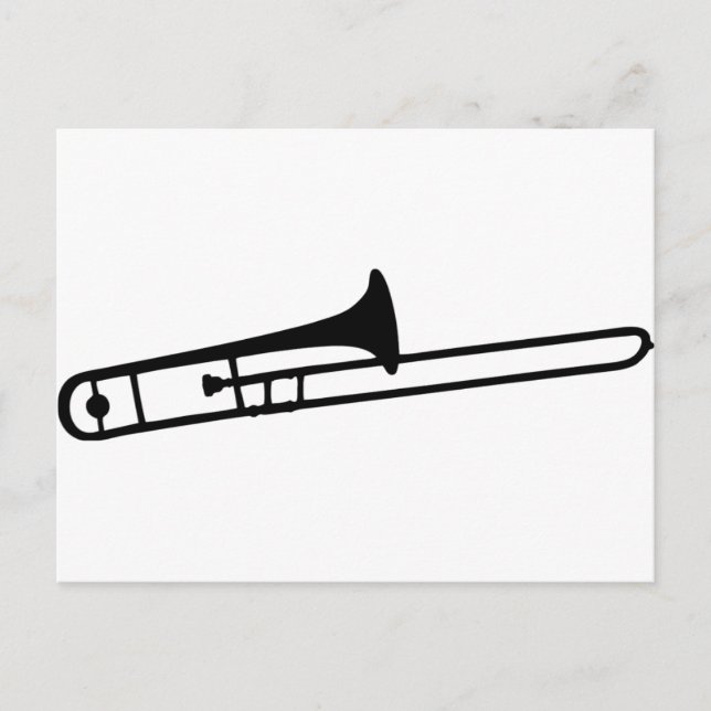 Postal icono de instrumento trombónico negro (Anverso)
