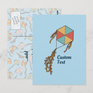 Postal Icono de kite azul