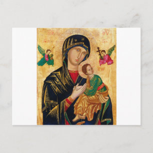 Postal Icono de la ayuda perpetua Virgen María Arte
