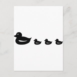 Postal icono de la familia de patos