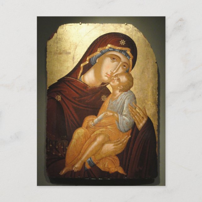 Postal Icono de la Madre de Dios y Cristo Infante (Anverso)