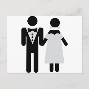 Postal icono de la pareja de novias