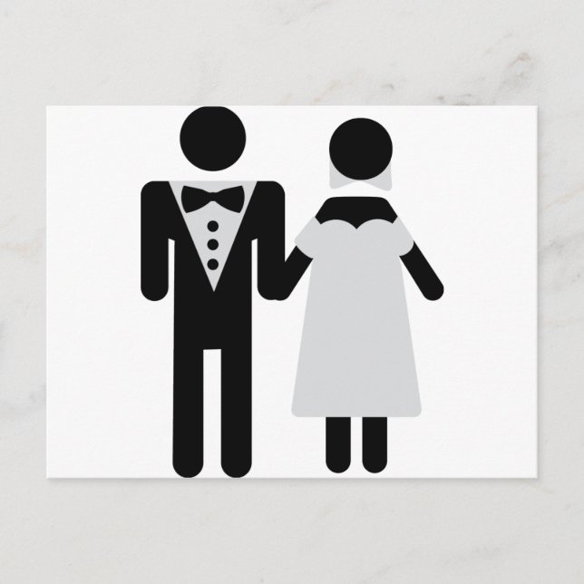 Postal icono de la pareja de novias (Anverso)