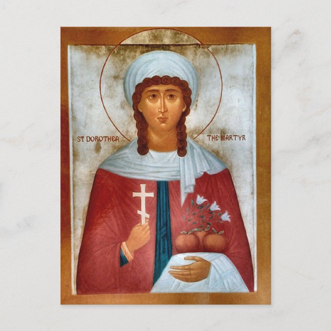 Postal Icono de la virgen mártir Dorotea de Cesarea (Anverso)