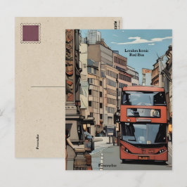 Postal Icono de Londres Autobús Rojo Inglaterra Personali
